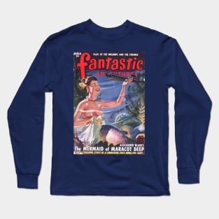 Giant Mermaid vs Submarine Comic Cover Long Sleeve T-Shirt